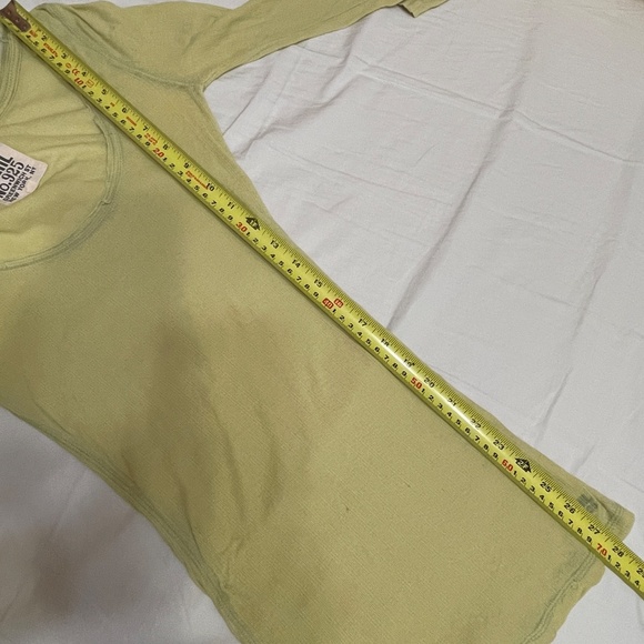 Ruehl No. 925 green layering Stretch Top XS vintage Long Sleeve  Scoop neck - Picture 9 of 9